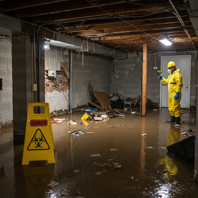 Flooded Basement Electrical Hazard in Castle Hayne, NC Property