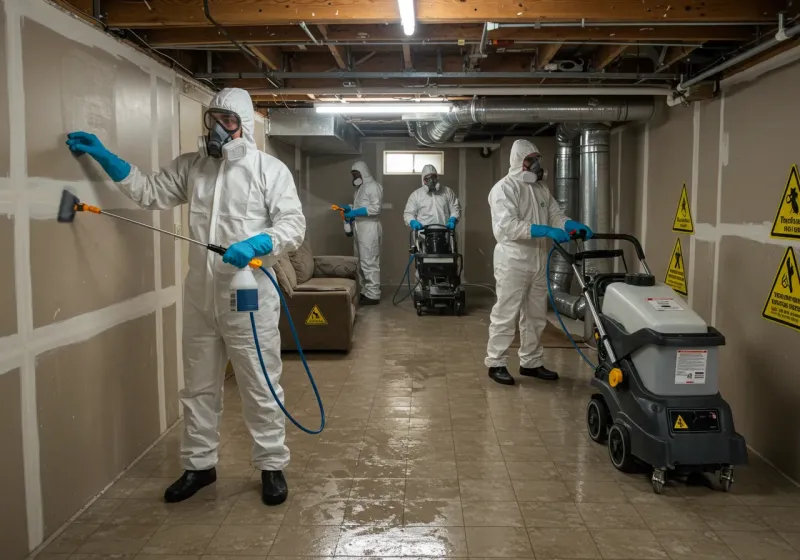 Basement Moisture Removal and Structural Drying process in Castle Hayne, NC